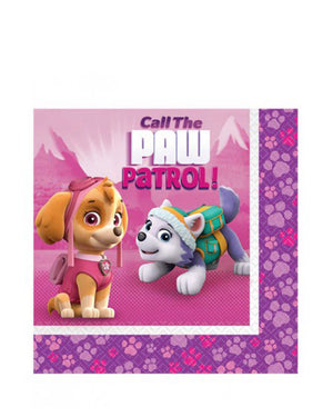 Girls Paw Patrol Lunch Napkins Pack of 16