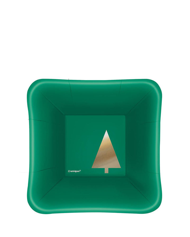 Chic Christmas Foil Stamped 13cm Square Paper Plates Pack of 8