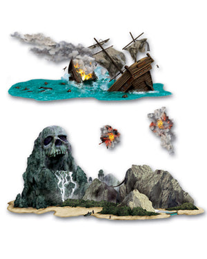 Pirate Ship and Island Cutouts Pack of 14