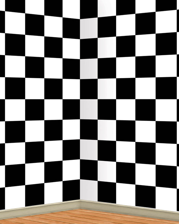 Black and White Checkered Backdrop 9m