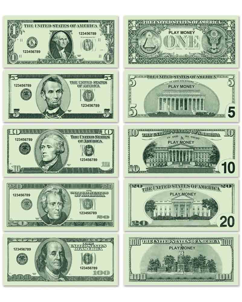Casino Play Money 100 Pieces