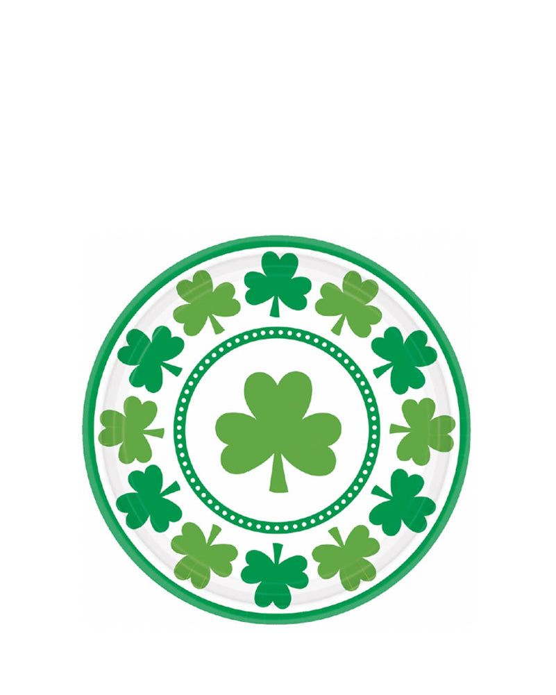 Irish Shamrocks 17cm Party Plates Pack of 8