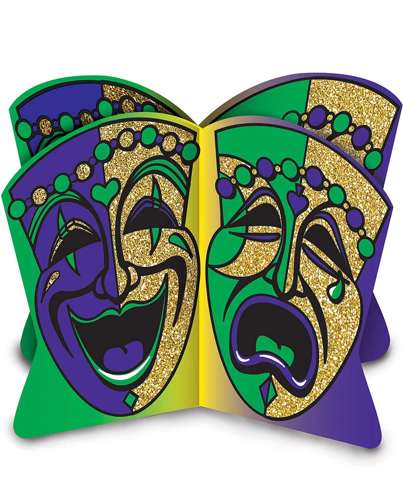 Mardi Gras 3D Glittered Centrepiece