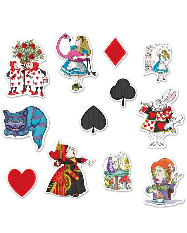 Alice in Wonderland Cutouts Pack of 12
