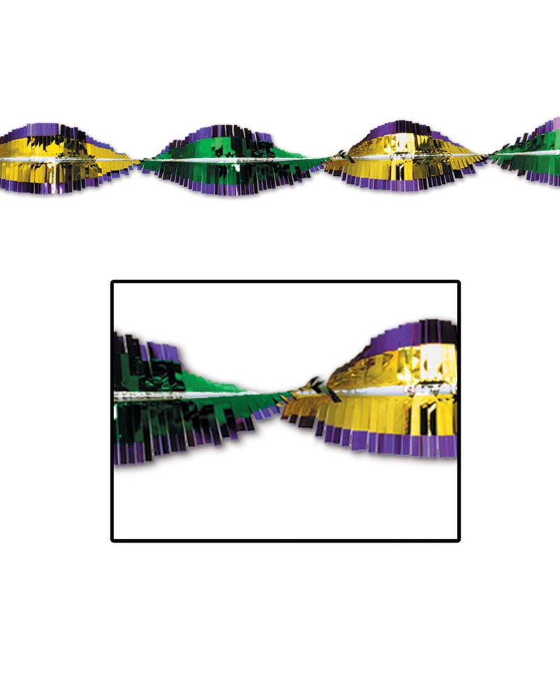 Mardi Gras Metallic Festoon Garland 7.6m