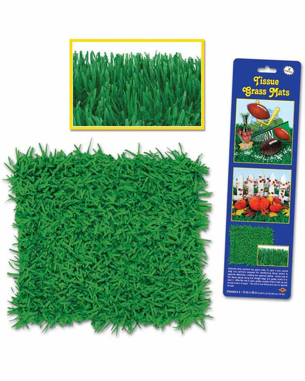 Green Grass Tissue Mats 76cm Pack of 2