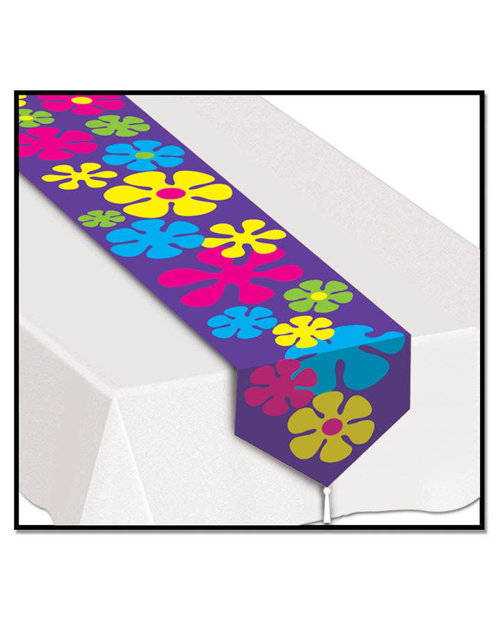 60s Retro Flowers Table Runner