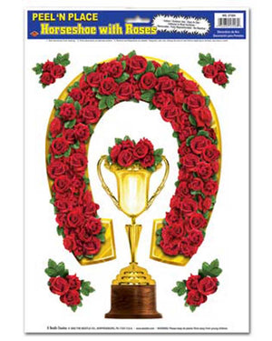 Horseshoe and Roses Peel and Place Sticker