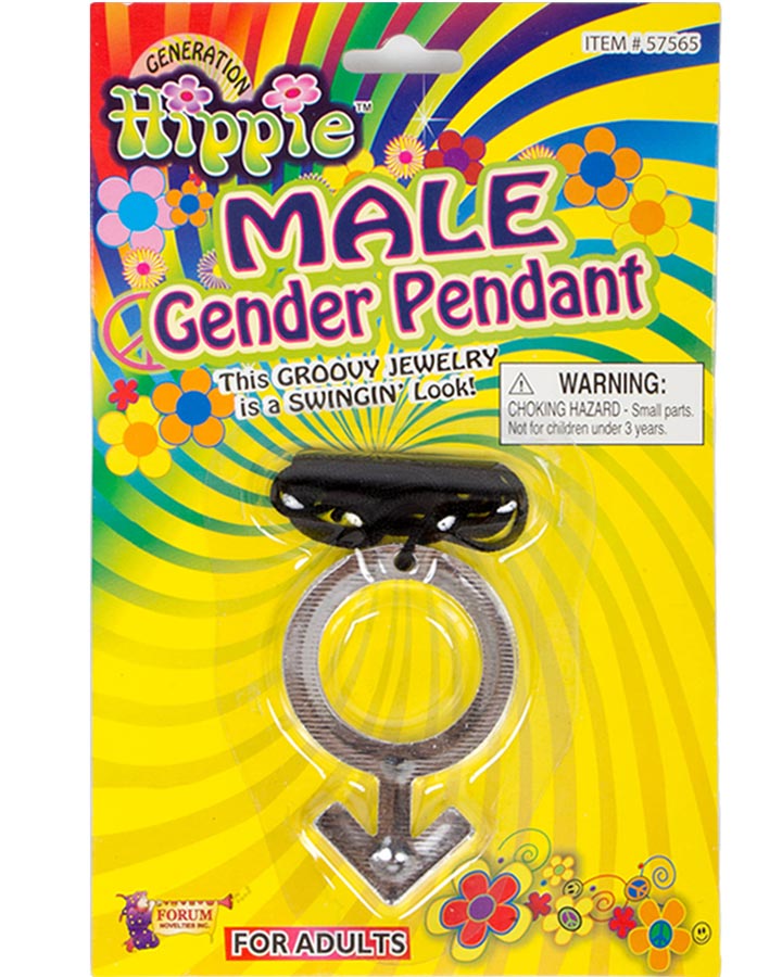 60s Hippie Male Gender Pendant Necklace