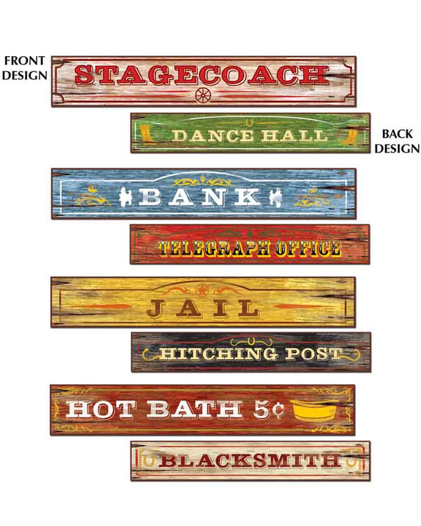 Western Sign Cutouts Pack of 4