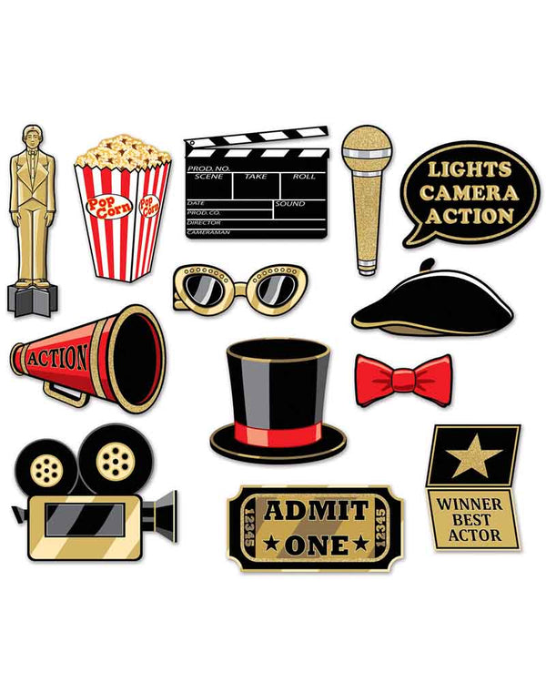 Awards Night Glittered Photo Fun Signs Pack of 13
