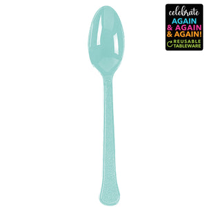 Premium Spoons 20 Pack Robins Egg Blue - Extra Heavy Weight Pack of 20