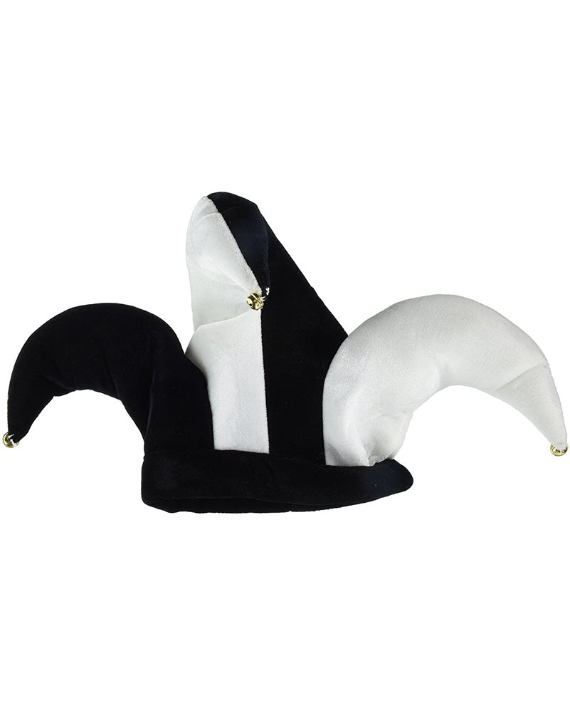 Plush Black and White Jester Hat