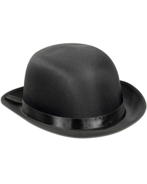 20s Black Satin Derby Hat