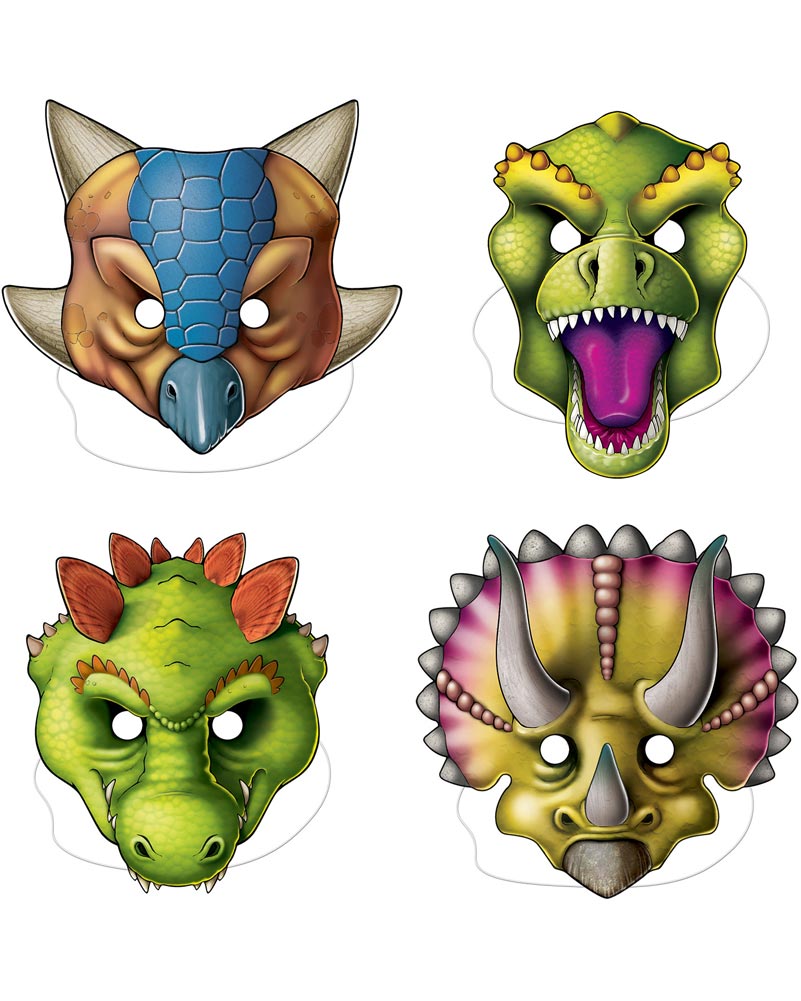 Dinosaur Kids Masks Pack of 4