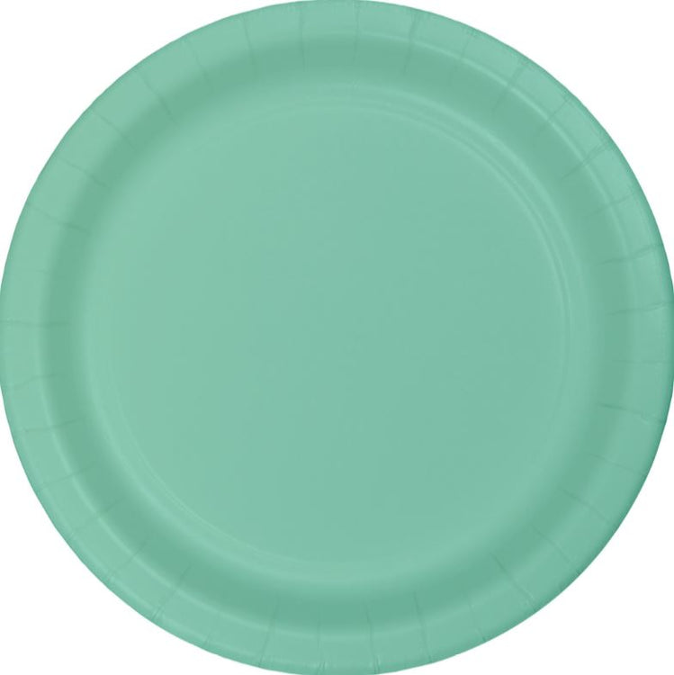 Fresh Mint Green Dinner Plates Paper 23cm Pack of 24