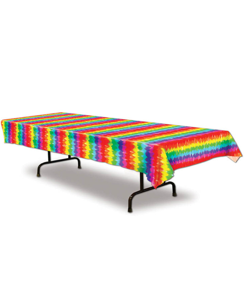 60s Plastic Tie Dyed Tablecover