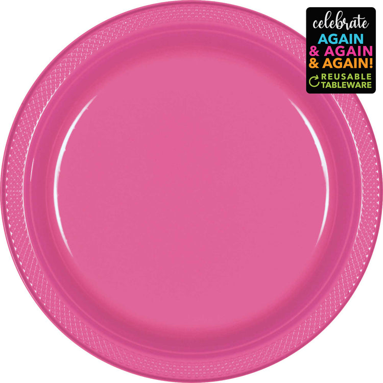 Premium Plastic Plates 26cm 20 Pack - Bright Pink Pack of 20