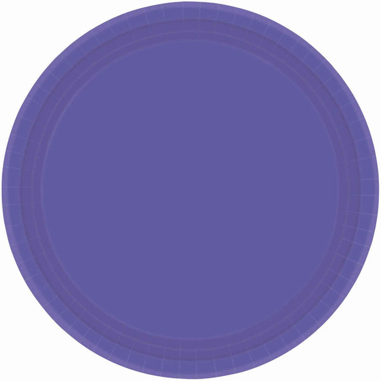New Purple 23cm Round Paper Plates Pack of 20
