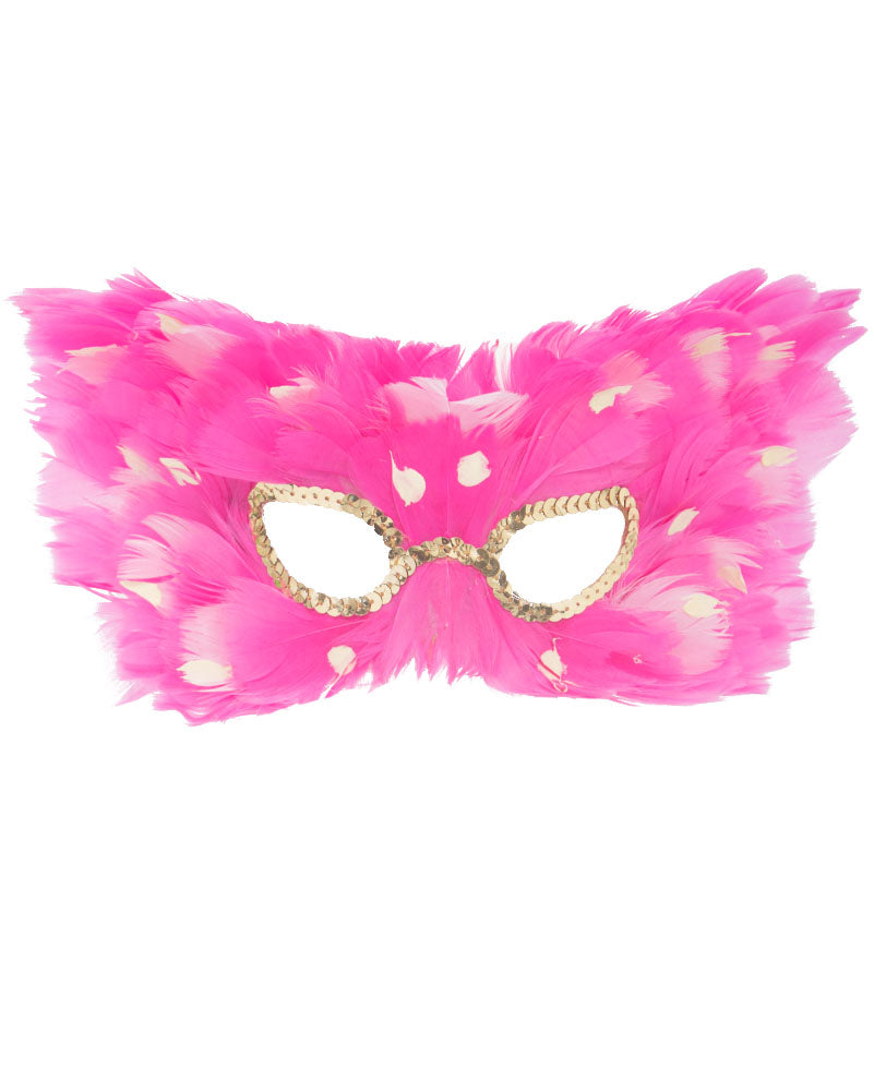 Pink Feather Glow in the Dark Masquerade Mask