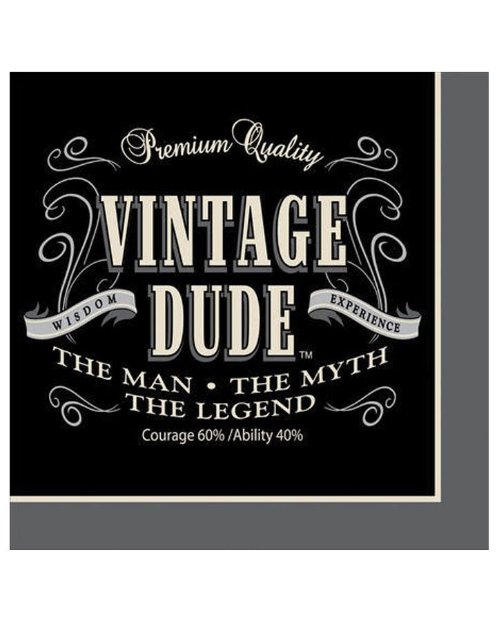 Vintage Dude Beverage Napkins Pack of 16