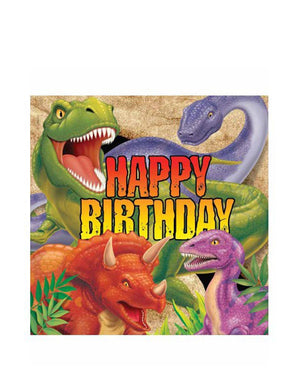 Dinosaur Happy Bday Lunch Napkins Pack of 16