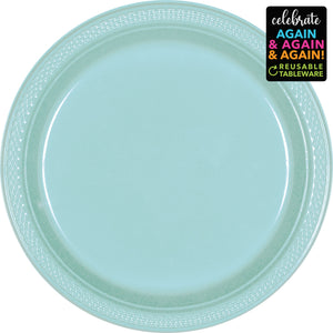 Premium Plastic Plates 23cm 20 Pack - Robins Egg Blue Pack of 20