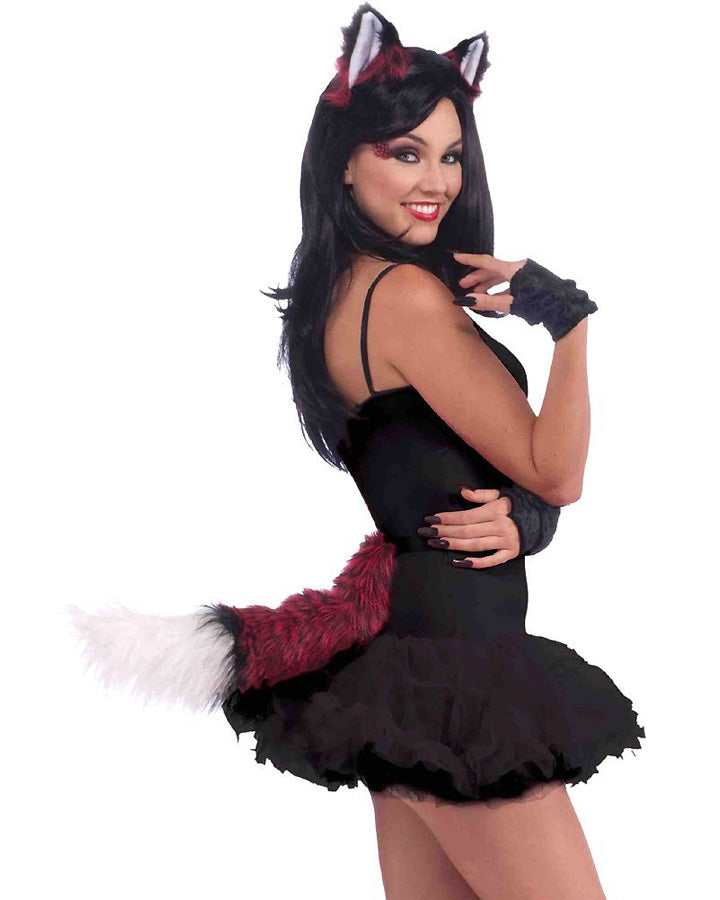 Dark Red Fox Ears And Tail Set