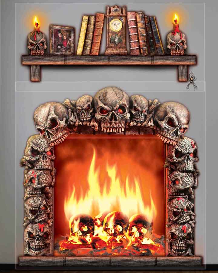 Haunted Fireplace Wall Decoration 1.6m
