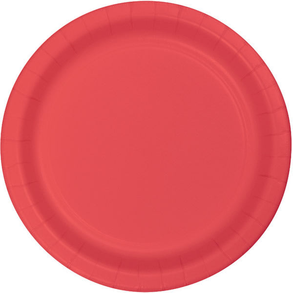 Coral Dinner Plates Paper 23cm Pack of 24