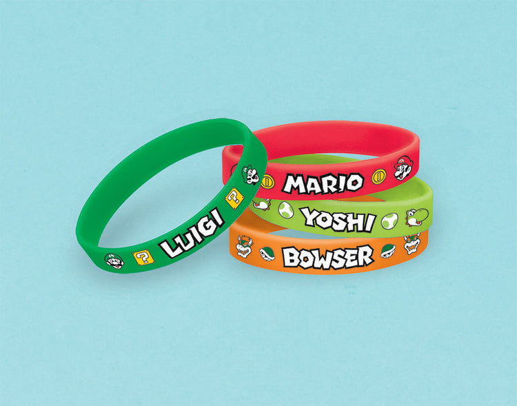 Super Mario Brothers Rubber Bracelets Pack of 6