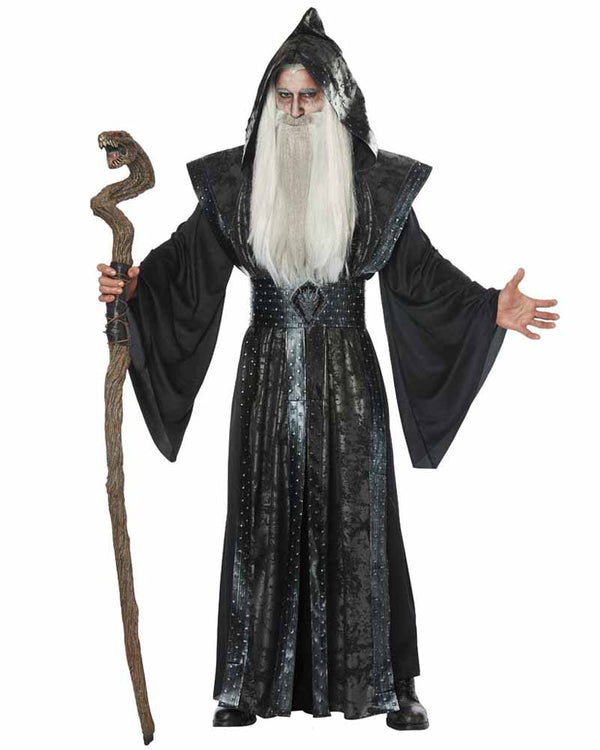 Dark Wizard White Grey Wig and Beard