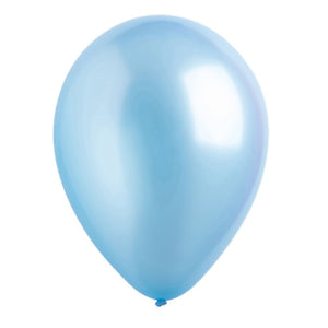 Metallic Baby Blue 30cm Latex Balloons Bulk Pack of 200