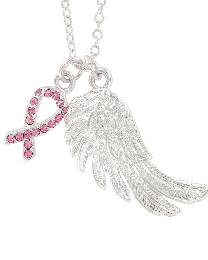 Breast Cancer Awareness Angel Wish Necklace