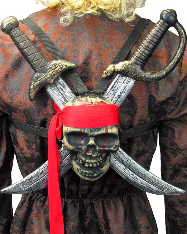 Pirate Skull Sheath with Swords Set