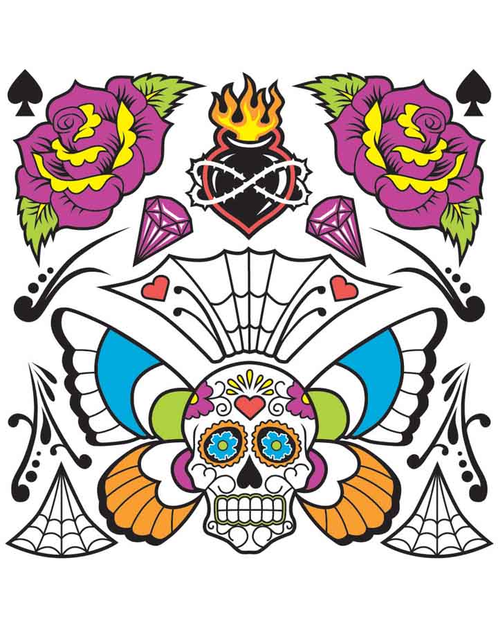 Day of the Dead Body Chest Tattoo