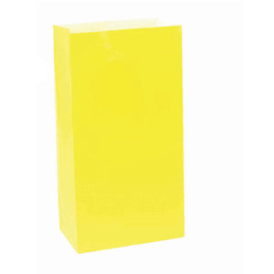 Large Paper Treat Bags Sunshine Yellow Pack of 12