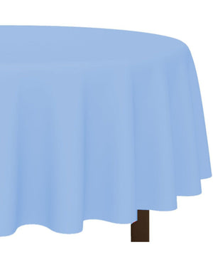 Pastel Blue Round Plastic Tablecover