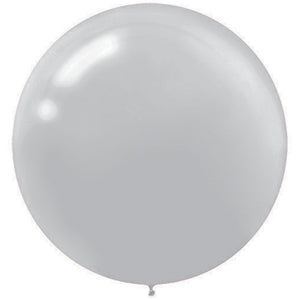 Silver 60cm Latex Balloons Pack of 4