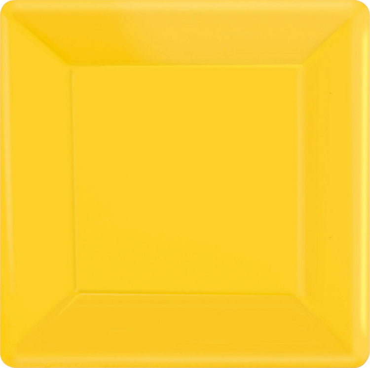 Paper Plates 26cm Square 20CT - Yellow Sunshine Pack of 20