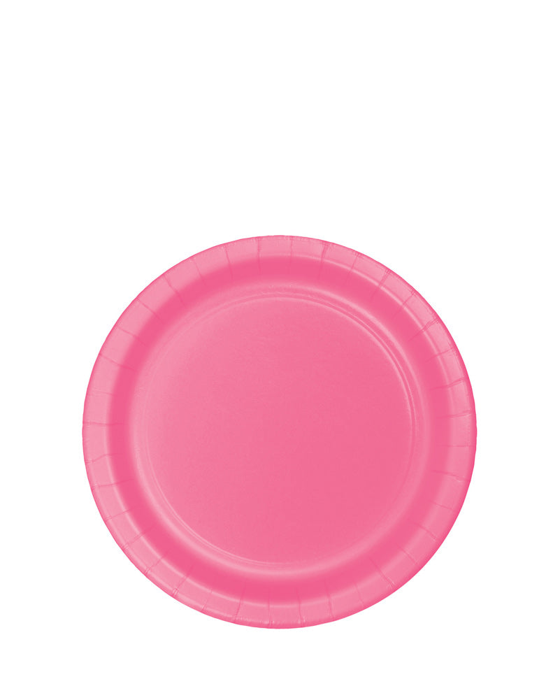 Candy Pink Round Paper Plate 17cm Pack of 24