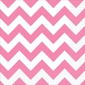 Chevron Lunch Napkins New Pink Pack of 16