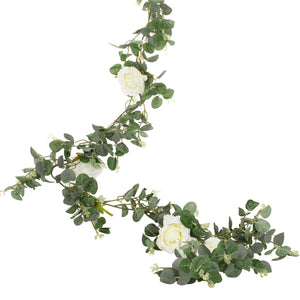 Botanical Wedding Eucalyptus and White Flower Christmas Garland
