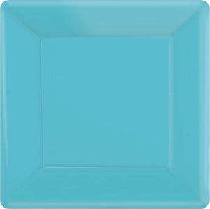 Paper Plates 26cm Square 20CT - Caribbean Blue Pack of 20