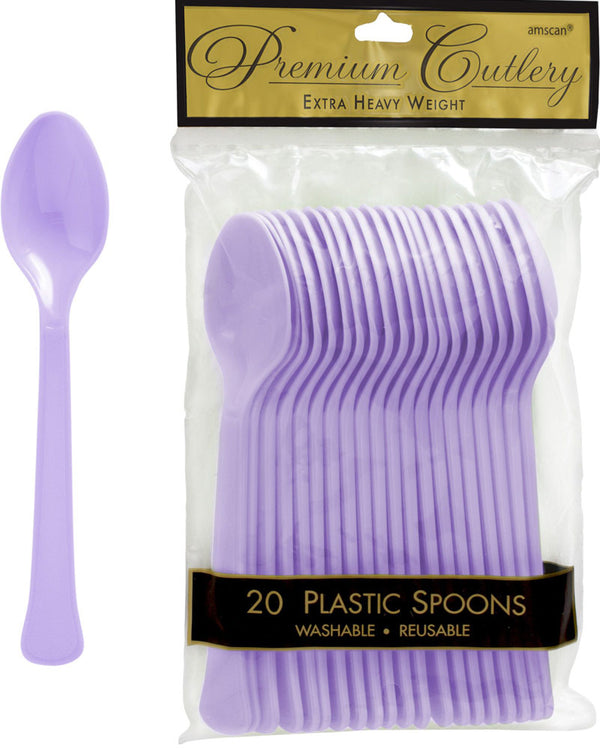 Lavender Plastic Spoons Pack of 20