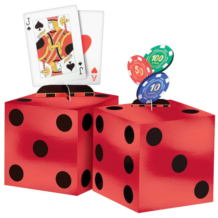 Roll The Dice Casino Table Decorating Centrepiece Kit Pack of 4