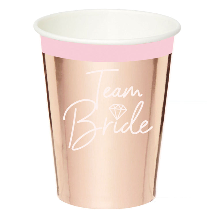 Team Bride 250ml Paper Cups Pack of 8