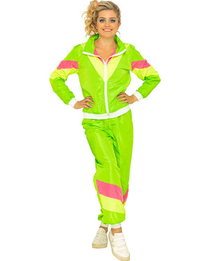 80s Neon Tracksuit Womens Plus Size Costume