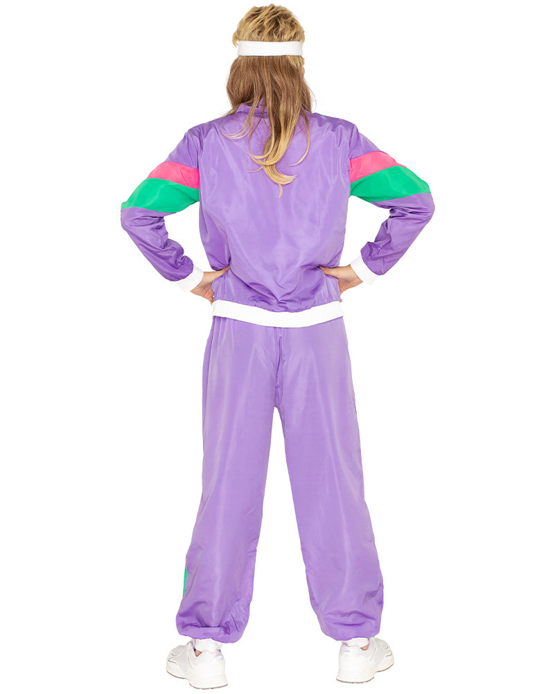 80s Purple Tracksuit Mens Costume
