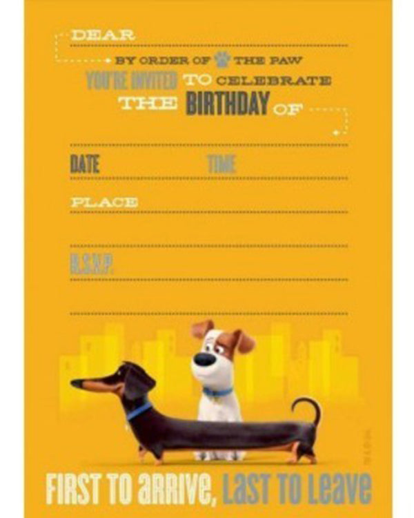 The Secret Life of Pets Invitations Pack of 8